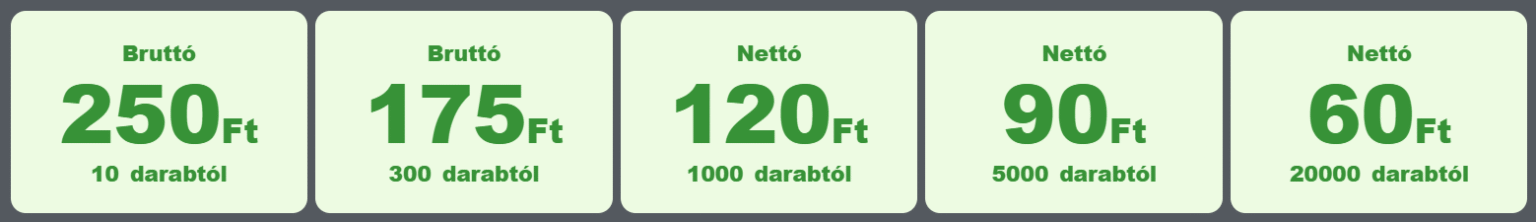 termék árak