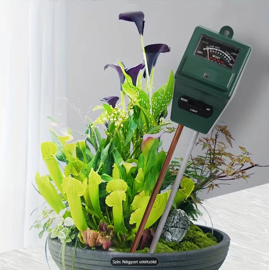 Talajnedvesség- és pH-mérő